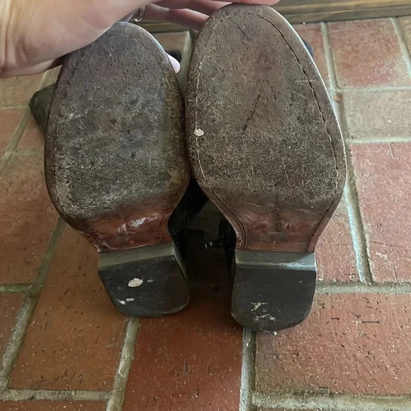 Brown Steve Madden Rains Crackled‎ Leather Boots 8 - Picture 5 of 7